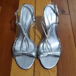 Chinese Laundry strappy silver heels
